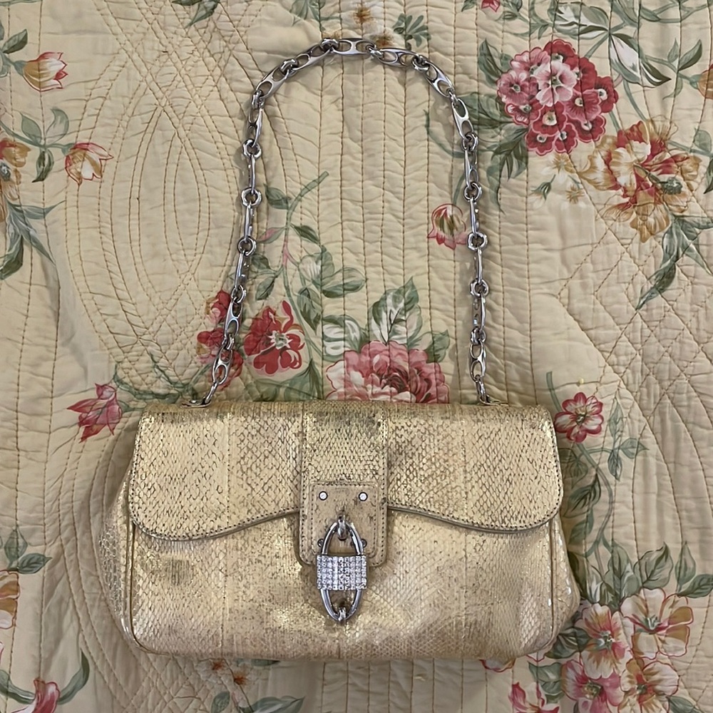 AUTHENTIC Salvatore Ferragamo Gold Purse